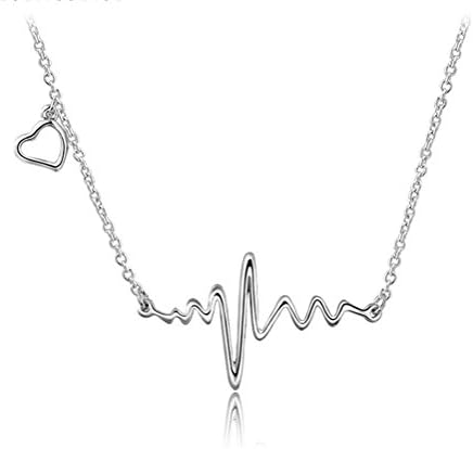 Platinum plated ECG Pendant Necklace