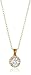 Amazon Essentials Sterling Silver Cubic Zirconia Round Halo Pendant Necklace, (previously Amazon Collection)