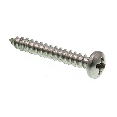 Prime-Line 9019377 Sheet Metal Screw, Pan Head Phillips, #6 X 1 in, Grade 18-8 Stainless Steel, Pack of 25 - Thumbnail 2