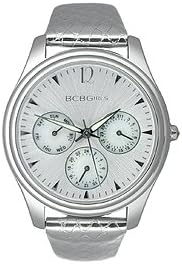 BCB Girls Women's Quartz Watch with Silver Dial Analogue Display and Leather Strap GL2074, Silver/Silver - Image 3