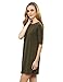Romwe Women's Short Sleeve Casual Loose Fit T-Shirt Tunic Dress Swing Dress Army Green S