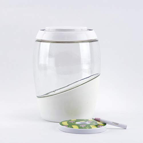 Mortier Pilon - 2L Glass Fermentation Crock + FREE Recipe Book – Make Easy Homemade Fermented Foods (kimchi, pickles, sauerkraut, organic vegetables)