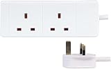 Mr. Gadget's Solutions 13A 2 Gang 6M UK Plug Extension Lead White Power Socket view 3