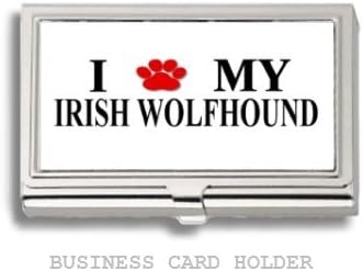 Irish Wolfhound Love My Dog Paw Business Card Holder Case