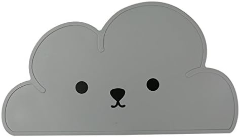 Heyyo Pets Silicone Dish Feeding Mat Cute Cloud Pattern With Smile Placemat Pads Supplies for Small Cats Dogs Bunny