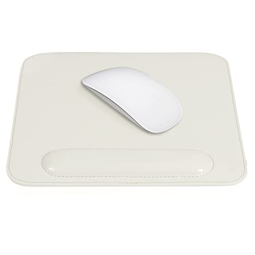 LONDO Leather Mousepad, PU Leather - Mouse Pad is crafted with fine and durable stitching - White