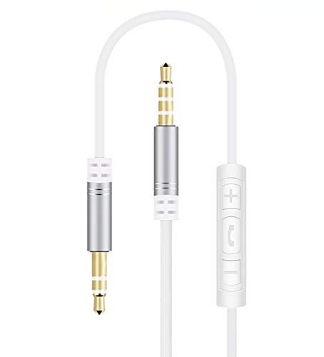 AUX Cable with Microphone 3ft,Ruaeoda 3.5mm Headphones Cord Audio Cable with Microphone in-line Volume for PS4 Controller, Headphone/Headset, iPods, iPhones,Android, iPads, Home/Car Stereos and More