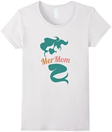 Women's Mermom Mother Of Mermaid Funny Tshirt Cute Mother's Day Gift Large White