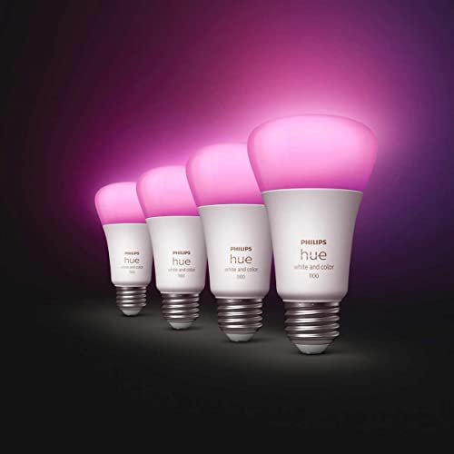 Philips Hue 4-Pack White and Color A19 Medium Lumen Smart Bulb