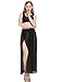 JAKY Womens Sheer Sarong Side Slit Beach Skirt Swimsuit Cover Ups Swimwear(Black M)