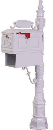 Victorian Barcelona Decorative Cast Aluminum Better Box Mailbox with Paper Box White