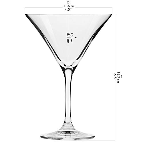Krosno Martini-Gläser Cocktailgläser | Set von 6 | 240 ML | Avant Garde Kollektion | Perfekt für Zuhause, Restaurants und Partys | Spülmaschinenfest – Bild 3