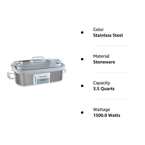 CrockPot Small 3.5 Quart Programmable Casserole Slow Cooker with Timer