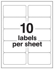 Generic 2" X 4" Shipping Mailing Labels 10 up Per Sheet 600 Sheets=6,000 Labels (8.5 " x 11")