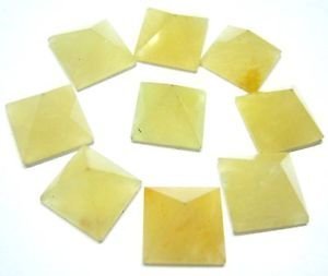 Lot of 9 Yellow Aventurine Quartz Loose mini Pyramids Crystal Healing Home Office Gift Gemstone Reiki feng Shui Wellness Vaastu Bagua Meditation