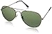zeroUV Original Classic Metal Standard Aviator Sunglasses - Nickel Plated Frame (Gold/Green)