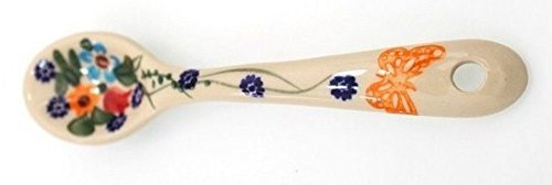 Classic-Polish-Pottery-Hand-Painted-Stoneware-Ceramic-Sugar-Serving-Spoon-064-U-097-U-099 Classic Polish Pottery Hand Painted Stoneware, Ceramic Sugar Serving Spoon, 064-U-097 (U-099)
