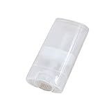 Healthcom 15ML Clear Deodorant Containers New Empty Oval Lip Balm Tubes Clear Plastic Deodorant Container,0.5 Oz,Transparent,8 Pcs