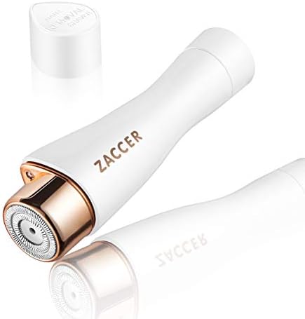 ZACCER Facial Hair Remover for Women, Painless Hair Removal Waterproof Shaver Razor with LED Light for Peach Fuzz Fine Hair Chin Cheek Upper Lip