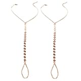 Women's Barefoot Sandal Delicate Foot Anklet Simple Gloden Plated 2pcs Sequin Diameter 0.27in