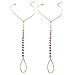 Women's Barefoot Sandal Delicate Foot Anklet Simple Gloden Plated 2pcs Sequin Diameter 0.27in