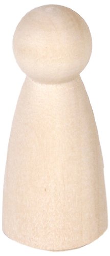 Darice 9104-90 Unfinished Wood Doll Pin, 2-Inch