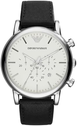Amazon.com: Emporio Armani Men's Three-Hand Silver and Brown