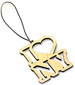 Car Rear View Mirror Wood Pendant I LOVE NEW YORK suitable for all makes and models Woody Hanging Auto Accessories 1 pc Car Charm Interior Styling