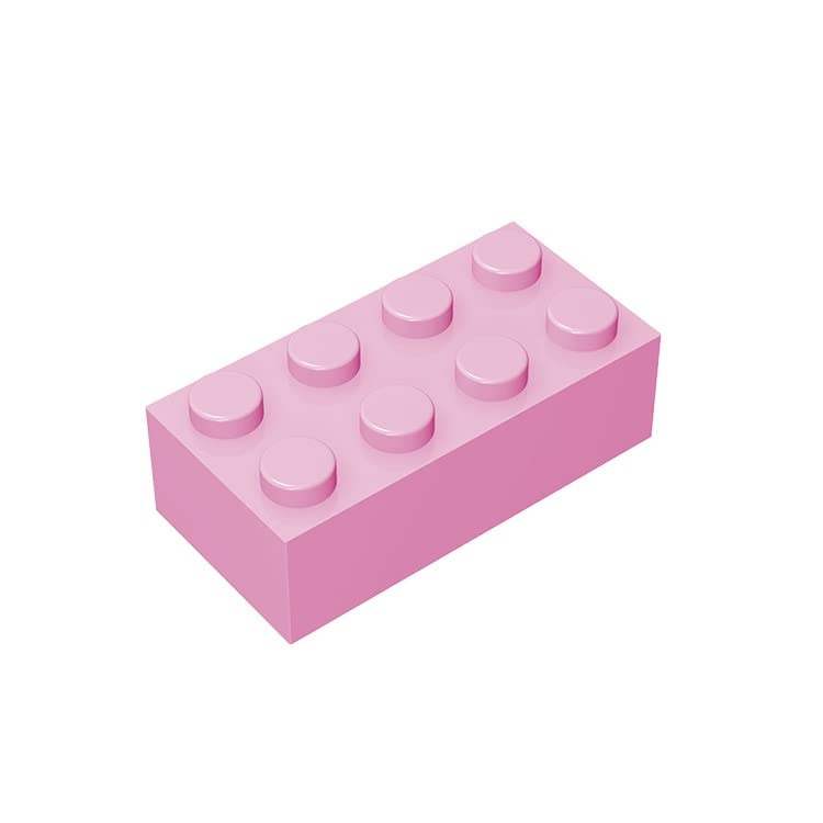 TTEHGB TOY Classic Bulk Brick Block 2x4, 100 Piece Building Brick Pink, Compatible with Lego Parts and Pieces 3001(Colour:Pink)