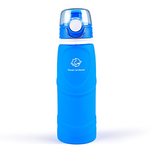 Travel Hardwear Silikon Trinkflasche 750ml - Faltbare Outdoor Flasche mit Schutzkappe Ideal für Sport, Wandern, Radfahren, Reisen, Picknick - BPA Frei, FDA LFGB, Tragbare Wasserflasche, Sportflasche