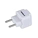 TESSAN Grounded Universal Travel Power Strip European Plug Adapter USA to The More of Europe Travel Prong Converter Adapter Plug Kit for The More of Europe(Type C)- 3 Pack(White)