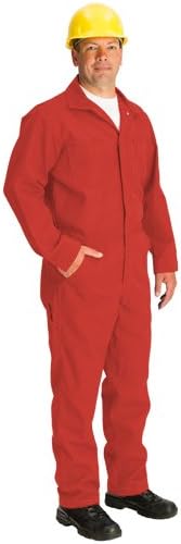 TOPPS SAFETY CO07-5545-Tall/46 CO07-5545 NOMEX Coverall, 4.5 oz., Tall/Size 46, 5'-11 1/2" to 6'-3", Red