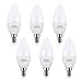 E12 LED Bulb 60Watts, Ambimall 6 Watt Candelabra Base Warm White 2700K 600Lumens, Chandelier Light Non Dimmable for Ceiling Fan(6 Pack)