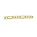 Men's 14K Gold Plated 1.7mm 4 Gauge Figaro Chain Link Necklace Sterling Silver Italian 7-36 inch