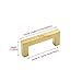 goldenwarm Brushed Brass Cabinet Handles Drawer Pulls and Knobs 5 Pack - LSJ12GD76 Stainless Steel 3 in Bar Handle Knob Pull Fine-Brushed Satin Gold Furniture Hardware