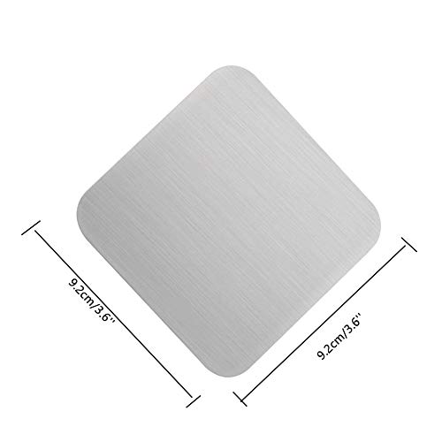 BTMB Square Drink Coasters Stainless Steel Coaster for Coffee Cup Wine Glasses Mats Protect,Pack of 4