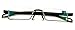 Featherweight Slim Half Rim Memory Flex Reading Glasses With Anti-reflective AR Coating (black, 1.00)