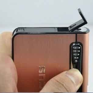 Stylish FOCUS 10 pack Automatic Loading Cigarette Case Dispenser With Built in Torch Lighter (BROWN COLOR)- FOR KING SIZE CIGARETTES (GD-1321 , FREE CAR sticky pad for Phone PDA MP3 MP4)