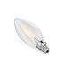 LUMINOSUM LED Filament Bulb for Chandelier, Dimmable 4W (40W Equivalent), Vintage Edison Bulb, Bullet top, E12 Base, Soft White 2700K, 5-Pack