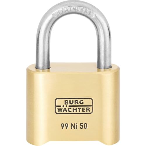 BURG-WAECHTER Combination Lock, Shackle Strength 8 mm, 4 digits, No. 99 Ni 50 SB