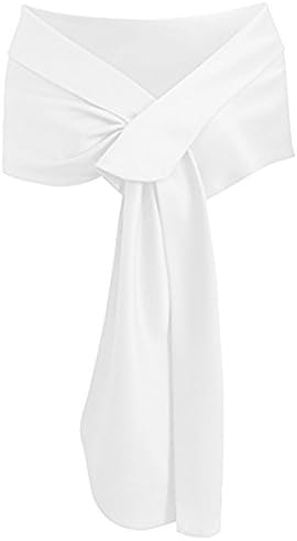 Great Costumes Women's Satin Shawl Wrap For Wedding/Evening Party (White)