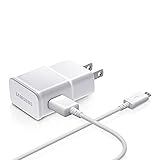 Samsung OEM 2 Amp Adapter 5-Feet Micro USB Data Sync Charging Cables for Galaxy S2/S3/S4/Active Note 1/2 - Non-Retail Packaging - White