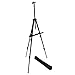 Easel, Berland Black Aluminum 71 Inches Tall, Portable, Lightweight and Sturdy Telescoping Tripod for Tabletop or Floor - Perfect for Field, Display and Presentation - Includes Carry Bag