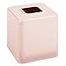 mDesign Metal Square Tissue Box Cover, Modern Facial Paper Holder - Accessories for Bathroom Vanity Countertop, Bedroom Dresser, Night Stand, Desk, Office, End Table - Unity Collection - Light Pink