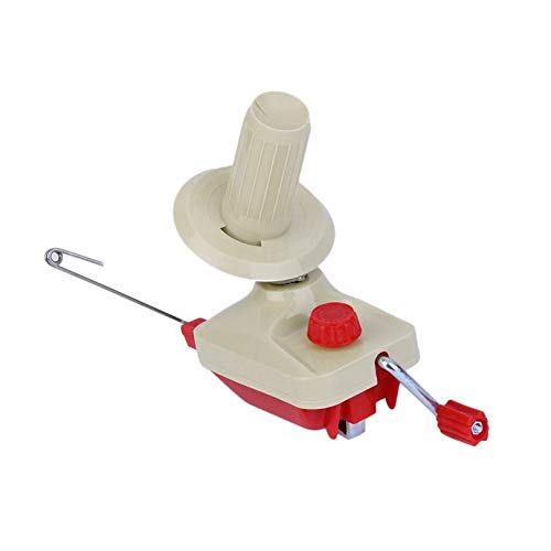 CloverUS Portable Hand-Operated Swift Yarn Fiber String Thread Ball Wool Winder Knitting Roll Coil Tidy Machine Holder Tool Beige & Red - Thumbnail 3