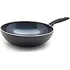 GreenPan-Wok-Nin-Stick-Toxin-Free-Ceramic-Open-Wok-Induction-Oven-Safe-Cookware-28-cm-Black GreenPan Torino Healthy Ceramic Non-Stick 28 cm/3.6 Litre Wok, PFAS Free, Induction,Black