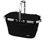 Insulated Picnic Basket - Insulated Lightweight Cooler with Carrying Handle (Black)