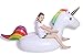 Jasonwell Big Inflatable Unicorn Pool Float Floatie Ride On with Rapid Valves Large Rideable Blow Up Summer Outdoor Swimming Pool Party Lounge Raft Decorations Toys for Kids 79 Inches