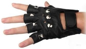 Amazon Co Jp Sh ファッション小物 本格 手袋 ハーフフィンガー グローブ 合皮 ピラミッド 丸 スタッズ タクティカルグローブ 半指 指なし バイク コスプレ ホーム キッチン