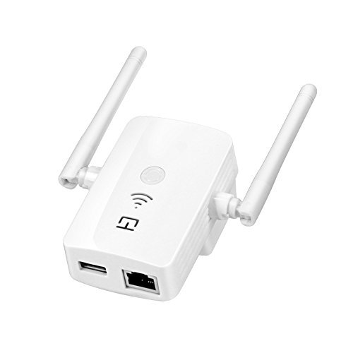 Wifi Extender,LOPOO WiFi Repeater Wall Plug Wireless Booster Full WiFi Covering Long Range Network Extender Wireless Extender with Dual Rotary External Antennas